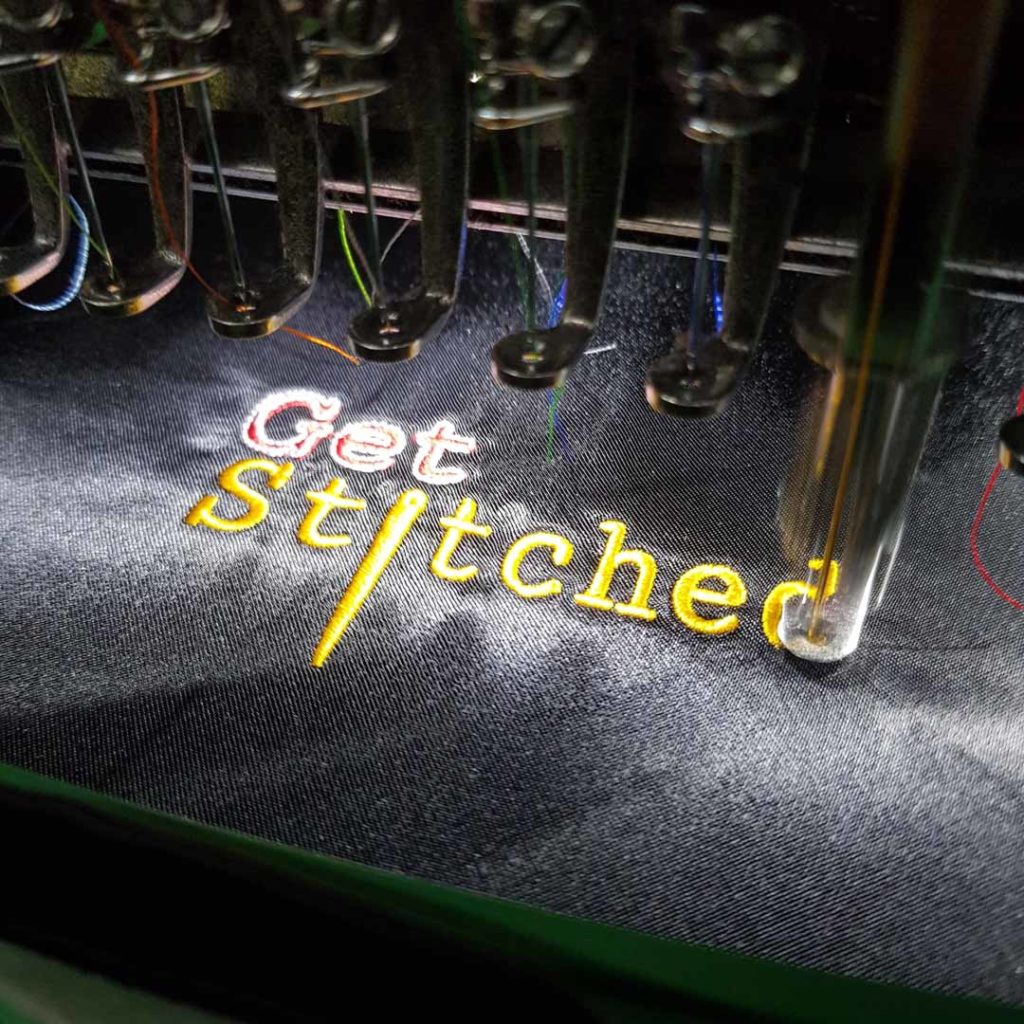 embroidery in progress
